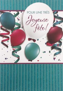 ANNIVERSAIRE - CARTE AVEC BALLONS - DE ROSEDALE